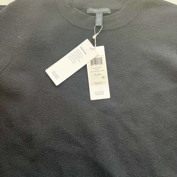 Eileen Fisher black stretch wool dress or long top - Picture 3 of 6